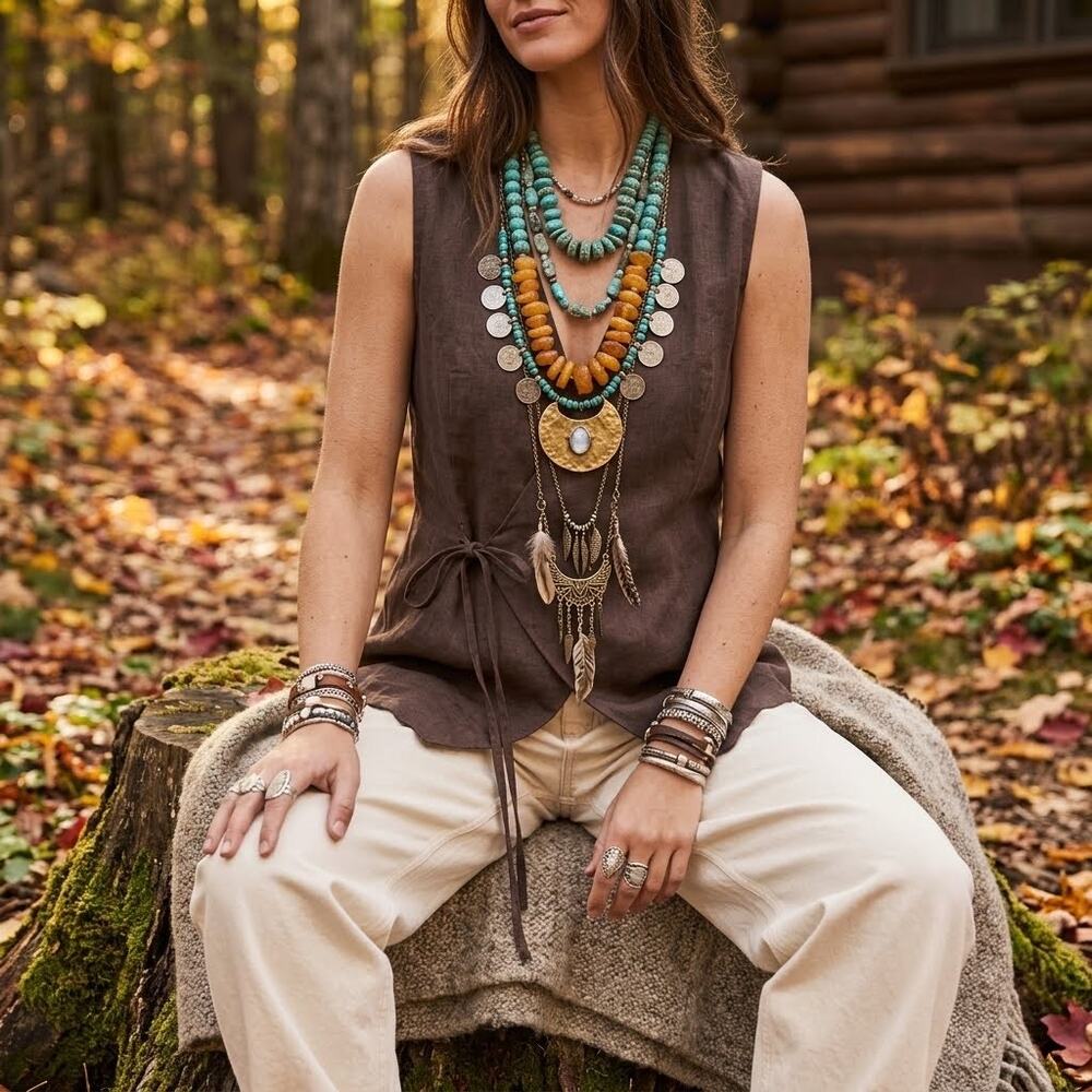 VRG GRL Brown 100% Linen Wrap Vest Asymmetrical Tie Side Top Size AU/UK 10